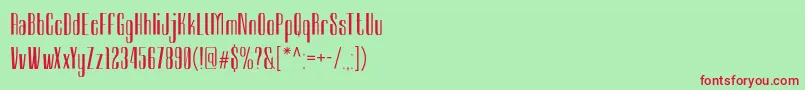 フォントSambeltigoClean – 赤い文字の緑の背景