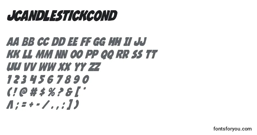 A fonte Jcandlestickcond – alfabeto, números, caracteres especiais