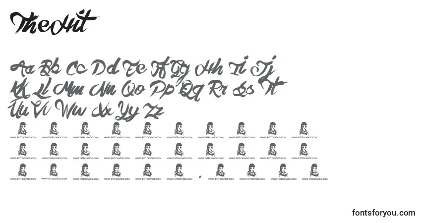 Schriftart TheHit – Alphabet, Zahlen, spezielle Symbole