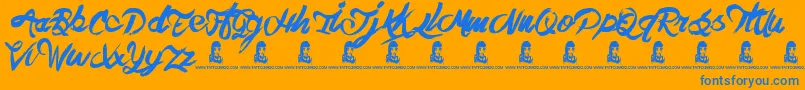 TheHit Font – Blue Fonts on Orange Background