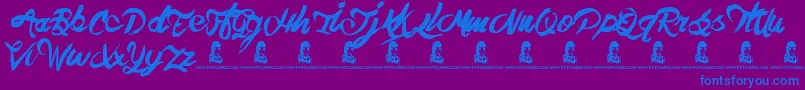 TheHit Font – Blue Fonts on Purple Background