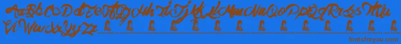 TheHit Font – Brown Fonts on Blue Background