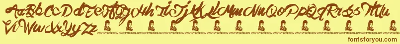 TheHit Font – Brown Fonts on Yellow Background