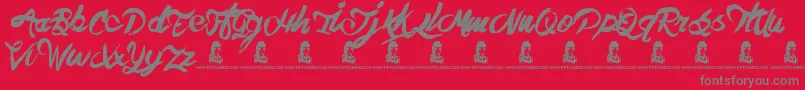 フォントTheHit – 赤い背景に灰色の文字
