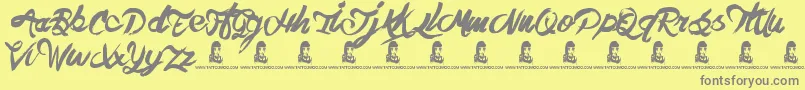 TheHit Font – Gray Fonts on Yellow Background