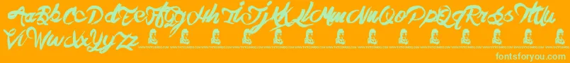 TheHit Font – Green Fonts on Orange Background