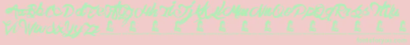 TheHit Font – Green Fonts on Pink Background