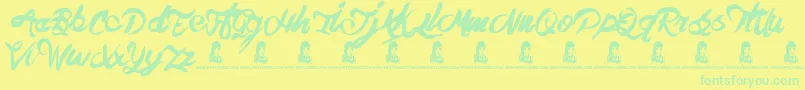 TheHit Font – Green Fonts on Yellow Background