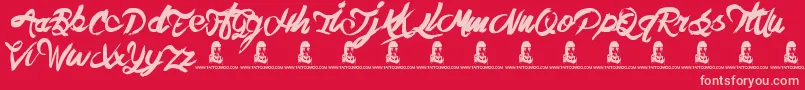 TheHit Font – Pink Fonts on Red Background
