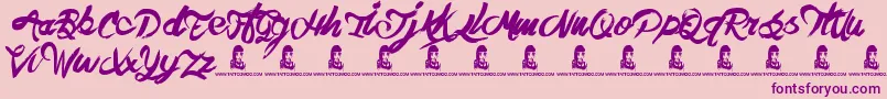 TheHit Font – Purple Fonts on Pink Background