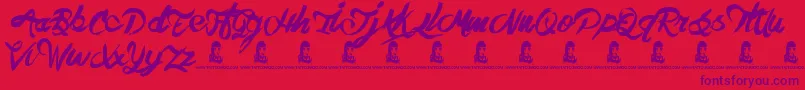 TheHit Font – Purple Fonts on Red Background