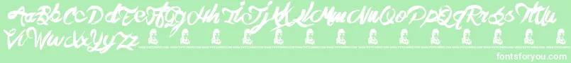 TheHit-Schriftart – Weiße Schriften auf grünem Hintergrund