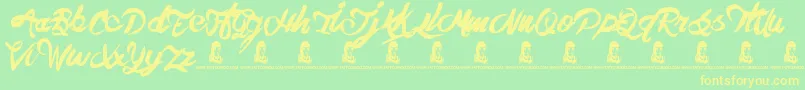 Шрифт TheHit – жёлтые шрифты на зелёном фоне