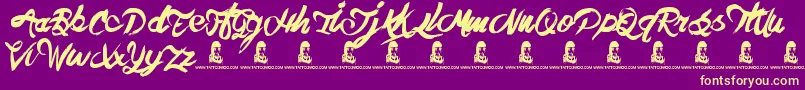 TheHit Font – Yellow Fonts on Purple Background