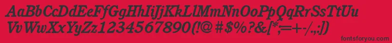 C851RomanBolditalic Font – Black Fonts on Red Background