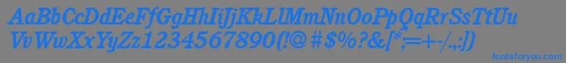 C851RomanBolditalic Font – Blue Fonts on Gray Background