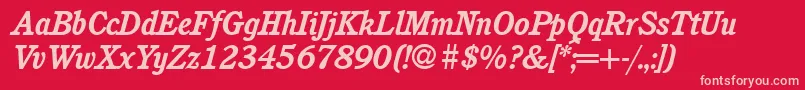 C851RomanBolditalic Font – Pink Fonts on Red Background