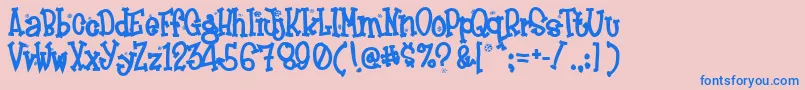 Frosty ffy-Schriftart – Blaue Schriften auf rosa Hintergrund