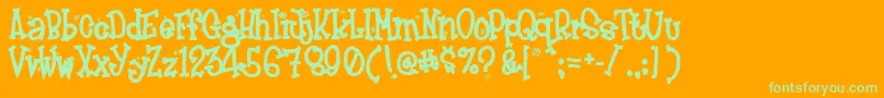 Frosty ffy Font – Green Fonts on Orange Background