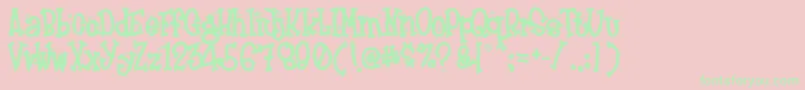 Frosty ffy-Schriftart – Grüne Schriften auf rosa Hintergrund