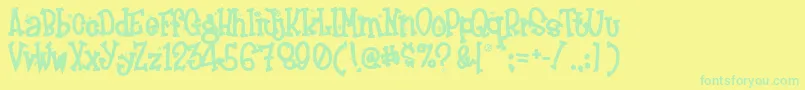 Frosty ffy-Schriftart – Grüne Schriften auf gelbem Hintergrund