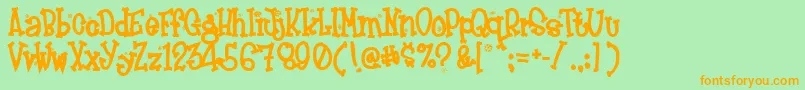 Frosty ffy Font – Orange Fonts on Green Background