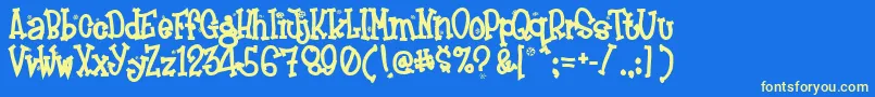 Frosty ffy Font – Yellow Fonts on Blue Background