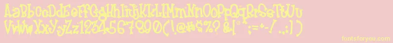 Police Frosty ffy – polices jaunes sur fond rose