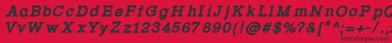 RowdyTypemachine4BoldItalic Font – Black Fonts on Red Background