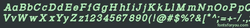 Шрифт RowdyTypemachine4BoldItalic – зелёные шрифты на чёрном фоне