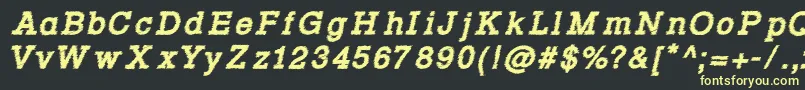 Czcionka RowdyTypemachine4BoldItalic – żółte czcionki na czarnym tle