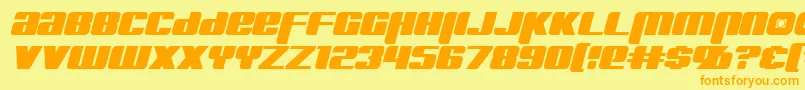 フォントKreonItalic – オレンジの文字が黄色の背景にあります。