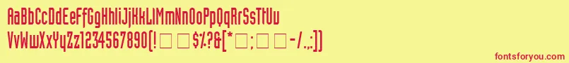AssemblySsi Font – Red Fonts on Yellow Background