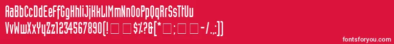Czcionka AssemblySsi – białe czcionki na czerwonym tle