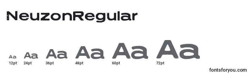 Размеры шрифта NeuzonRegular