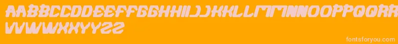 Futuristic-Schriftart – Rosa Schriften auf orangefarbenem Hintergrund