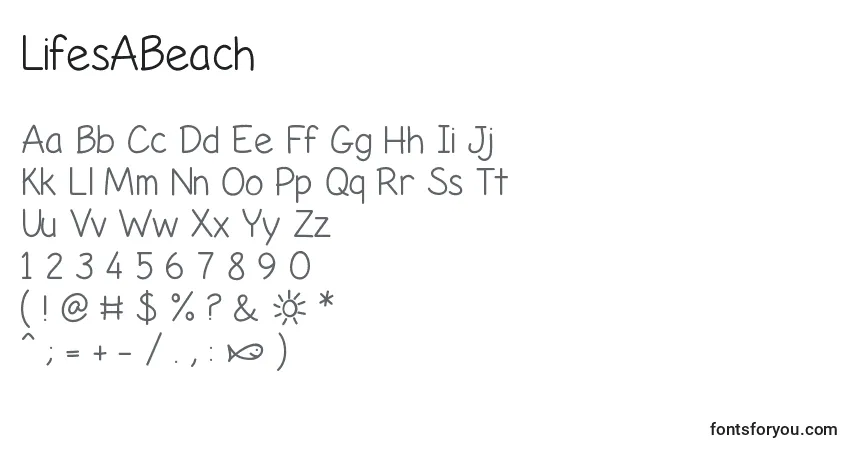 Czcionka LifesABeach – alfabet, cyfry, specjalne znaki