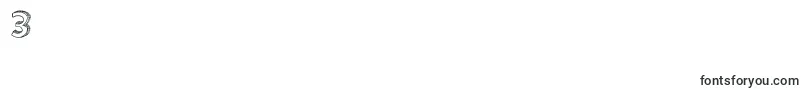 Pwalternate-Schriftart – Schriften für die Ziffer 3