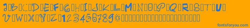 Pwalternate Font – Blue Fonts on Orange Background