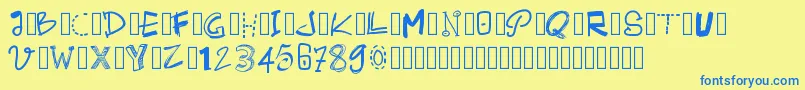 Pwalternate Font – Blue Fonts on Yellow Background