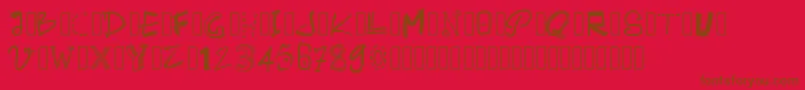 Pwalternate-Schriftart – Braune Schriften auf rotem Hintergrund