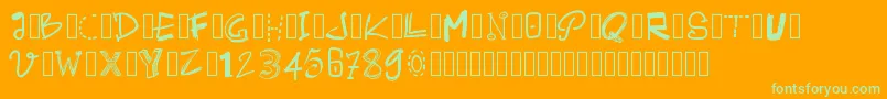 Pwalternate Font – Green Fonts on Orange Background