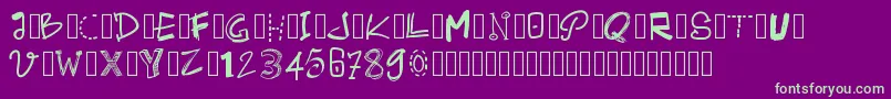Pwalternate Font – Green Fonts on Purple Background