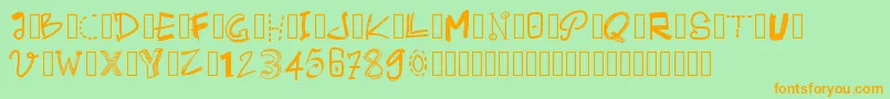 Pwalternate Font – Orange Fonts on Green Background