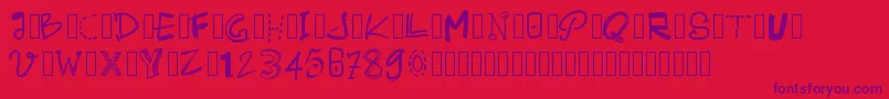 Pwalternate-Schriftart – Violette Schriften auf rotem Hintergrund