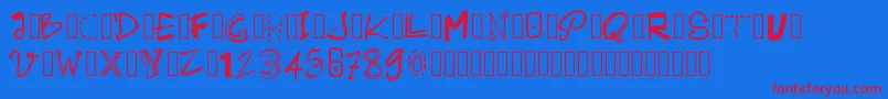 Pwalternate Font – Red Fonts on Blue Background
