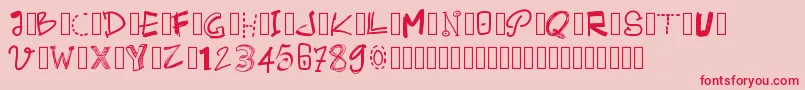 Pwalternate Font – Red Fonts on Pink Background