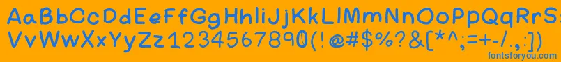 Amateurcomic Font – Blue Fonts on Orange Background