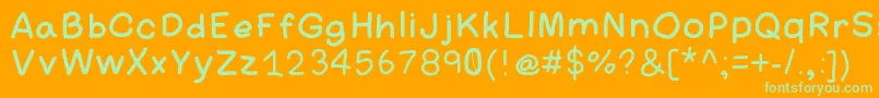 Amateurcomic Font – Green Fonts on Orange Background