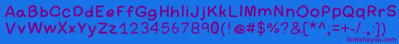 Amateurcomic Font – Purple Fonts on Blue Background